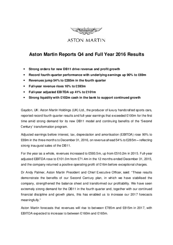 Aston Martin FY16 Results Release.pdf