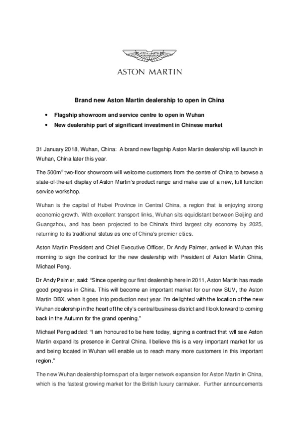 Brand new Aston Martin dealership to open in China-pdf