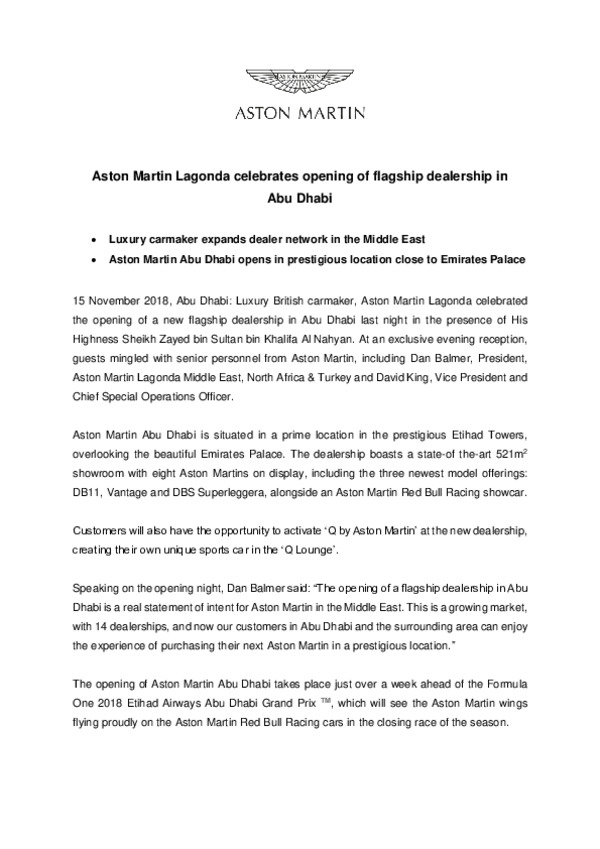 Aston Martin Lagonda celebrates opening of flagship dealership in Abu Dhabi-pdf