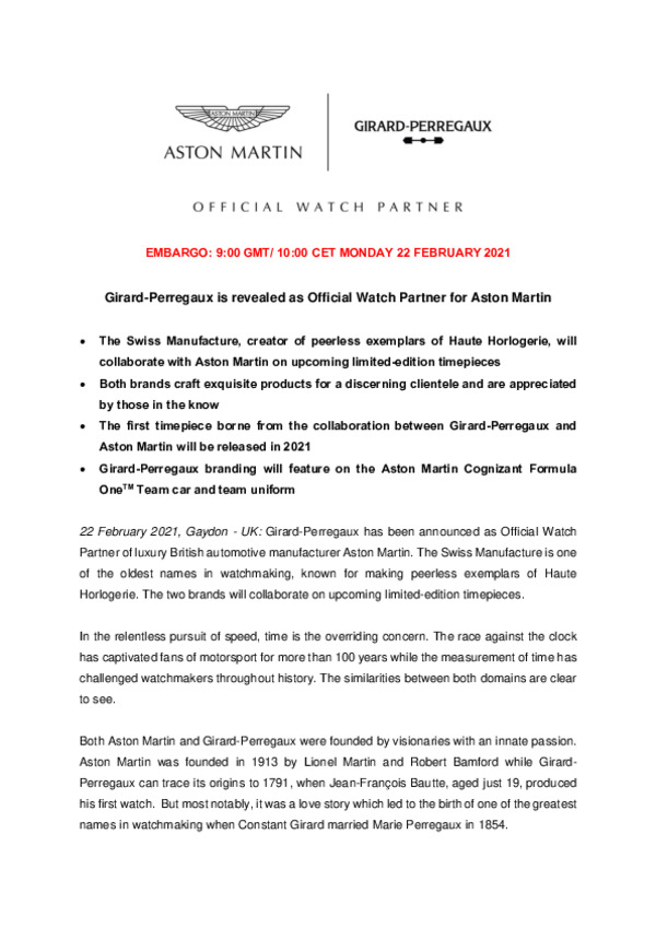 ENGLISH - Girard-Perregaux is revealed as Official Watch Partner for Aston Martin -pdf