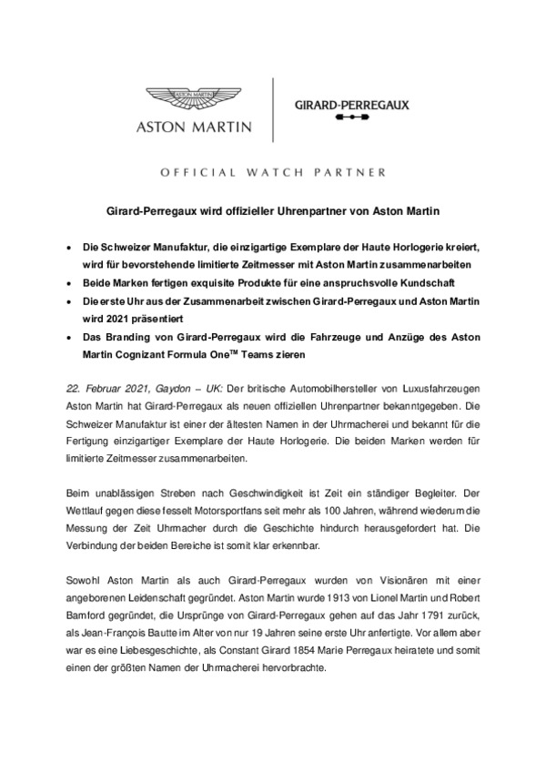 Girard-Perregaux wird offizieller Uhrenpartner von Aston Martin-pdf